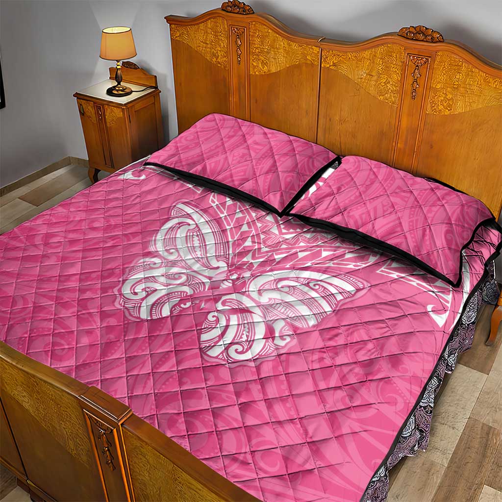 New Zealand Breast Cancer Awareness Quilt Bed Set Maori Butterfly Pink Ribbon - Aussie Hoodie