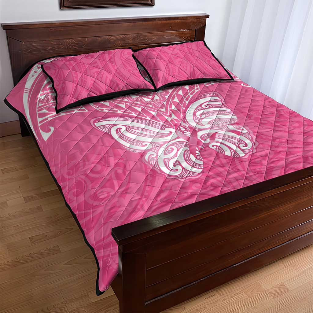 New Zealand Breast Cancer Awareness Quilt Bed Set Maori Butterfly Pink Ribbon - Aussie Hoodie