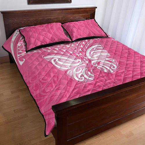 New Zealand Breast Cancer Awareness Quilt Bed Set Maori Butterfly Pink Ribbon - Aussie Hoodie