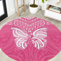New Zealand Breast Cancer Awareness Round Carpet Maori Butterfly Pink Ribbon - Aussie Hoodie