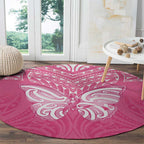 New Zealand Breast Cancer Awareness Round Carpet Maori Butterfly Pink Ribbon - Aussie Hoodie