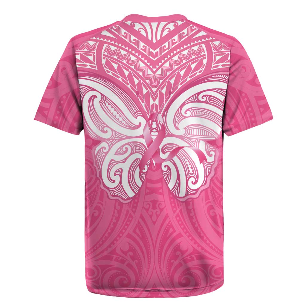 New Zealand Breast Cancer Awareness Rugby Jersey Maori Butterfly Pink Ribbon - Aussie Hoodie