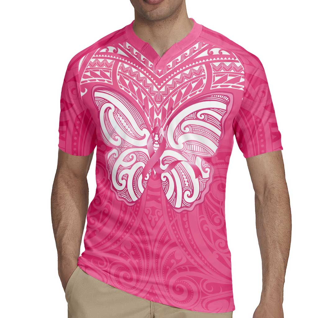 New Zealand Breast Cancer Awareness Rugby Jersey Maori Butterfly Pink Ribbon - Aussie Hoodie