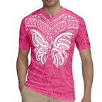 New Zealand Breast Cancer Awareness Rugby Jersey Maori Butterfly Pink Ribbon - Aussie Hoodie