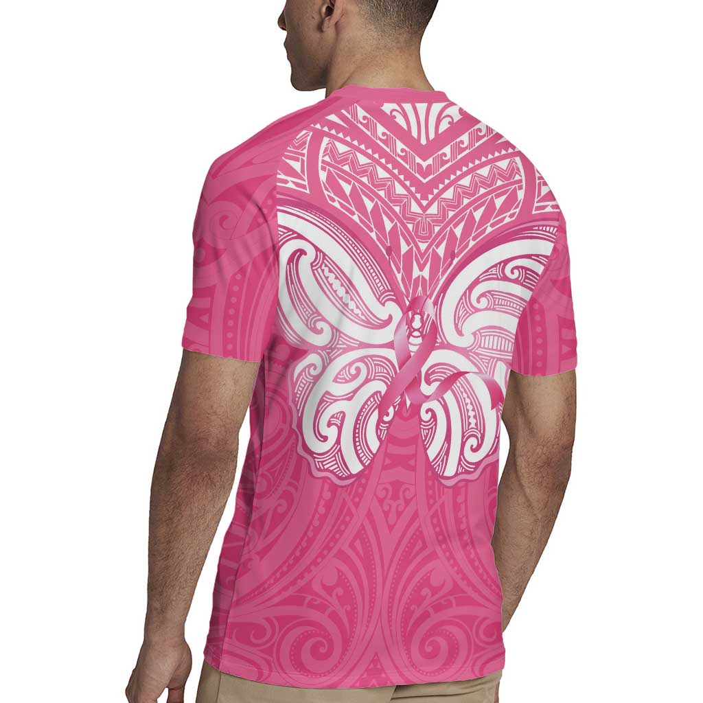 New Zealand Breast Cancer Awareness Rugby Jersey Maori Butterfly Pink Ribbon - Aussie Hoodie