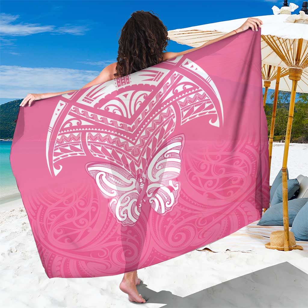 New Zealand Breast Cancer Awareness Sarong Maori Butterfly Pink Ribbon - Aussie Hoodie