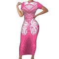 New Zealand Breast Cancer Awareness Short Sleeve Bodycon Dress Maori Butterfly Pink Ribbon - Aussie Hoodie