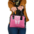 New Zealand Breast Cancer Awareness Shoulder Handbag Maori Butterfly Pink Ribbon - Aussie Hoodie