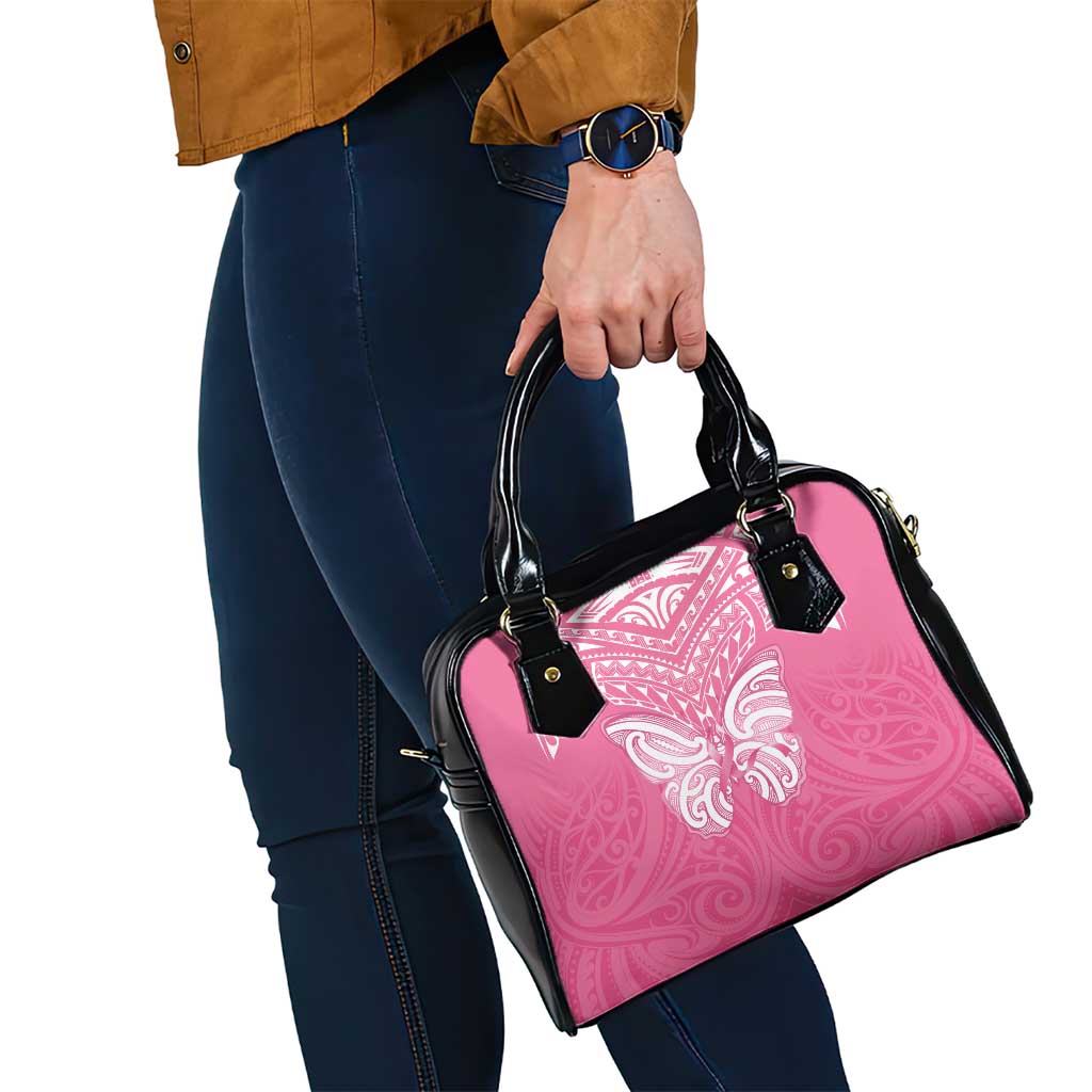 New Zealand Breast Cancer Awareness Shoulder Handbag Maori Butterfly Pink Ribbon - Aussie Hoodie