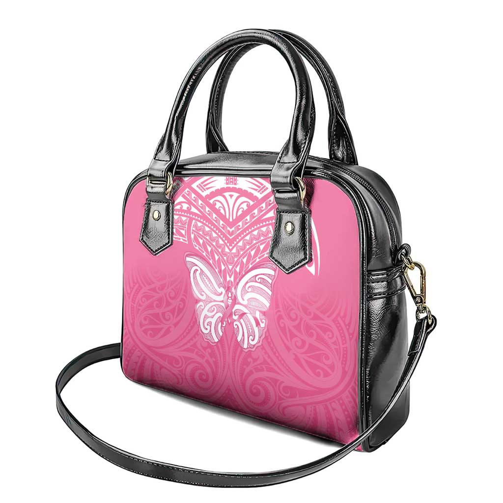 New Zealand Breast Cancer Awareness Shoulder Handbag Maori Butterfly Pink Ribbon - Aussie Hoodie