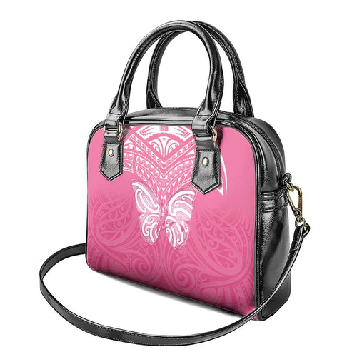 New Zealand Breast Cancer Awareness Shoulder Handbag Maori Butterfly Pink Ribbon - Aussie Hoodie