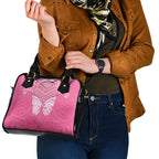 New Zealand Breast Cancer Awareness Shoulder Handbag Maori Butterfly Pink Ribbon - Aussie Hoodie