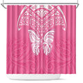 New Zealand Breast Cancer Awareness Shower Curtain Maori Butterfly Pink Ribbon - Aussie Hoodie