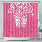 New Zealand Breast Cancer Awareness Shower Curtain Maori Butterfly Pink Ribbon - Aussie Hoodie