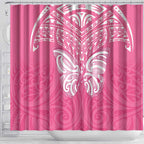 New Zealand Breast Cancer Awareness Shower Curtain Maori Butterfly Pink Ribbon - Aussie Hoodie