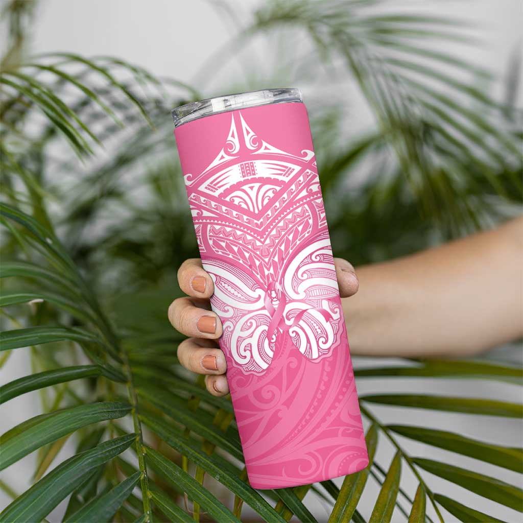 New Zealand Breast Cancer Awareness Skinny Tumbler Maori Butterfly Pink Ribbon - Aussie Hoodie