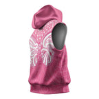 New Zealand Breast Cancer Awareness Sleeveless Hoodie Maori Butterfly Pink Ribbon - Aussie Hoodie
