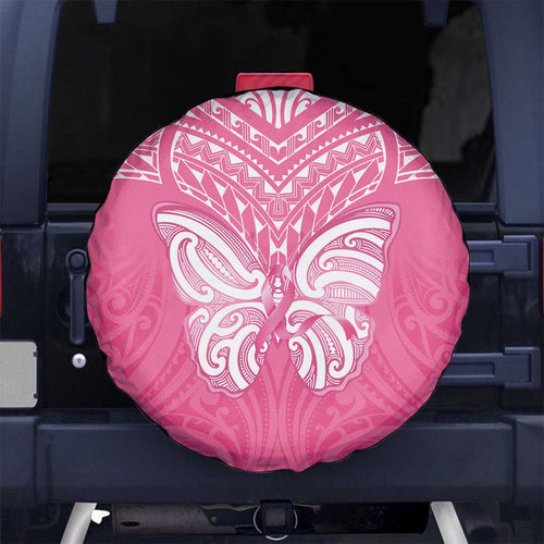 New Zealand Breast Cancer Awareness Spare Tire Cover Maori Butterfly Pink Ribbon - Aussie Hoodie