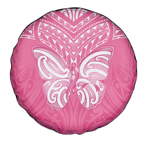 New Zealand Breast Cancer Awareness Spare Tire Cover Maori Butterfly Pink Ribbon - Aussie Hoodie