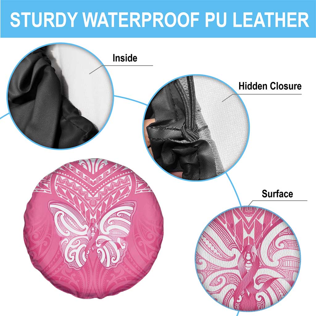 New Zealand Breast Cancer Awareness Spare Tire Cover Maori Butterfly Pink Ribbon - Aussie Hoodie