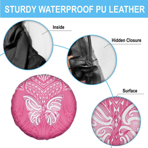 New Zealand Breast Cancer Awareness Spare Tire Cover Maori Butterfly Pink Ribbon - Aussie Hoodie