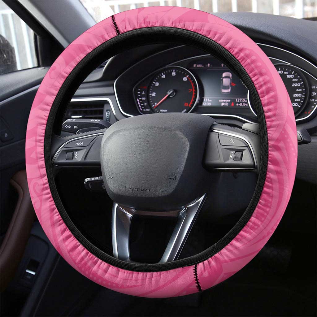 New Zealand Breast Cancer Awareness Steering Wheel Cover Maori Butterfly Pink Ribbon - Aussie Hoodie