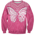 New Zealand Breast Cancer Awareness Sweatshirt Maori Butterfly Pink Ribbon - Aussie Hoodie