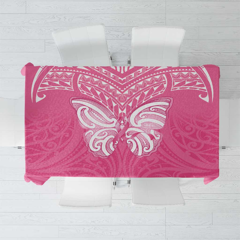 New Zealand Breast Cancer Awareness Tablecloth Maori Butterfly Pink Ribbon - Aussie Hoodie