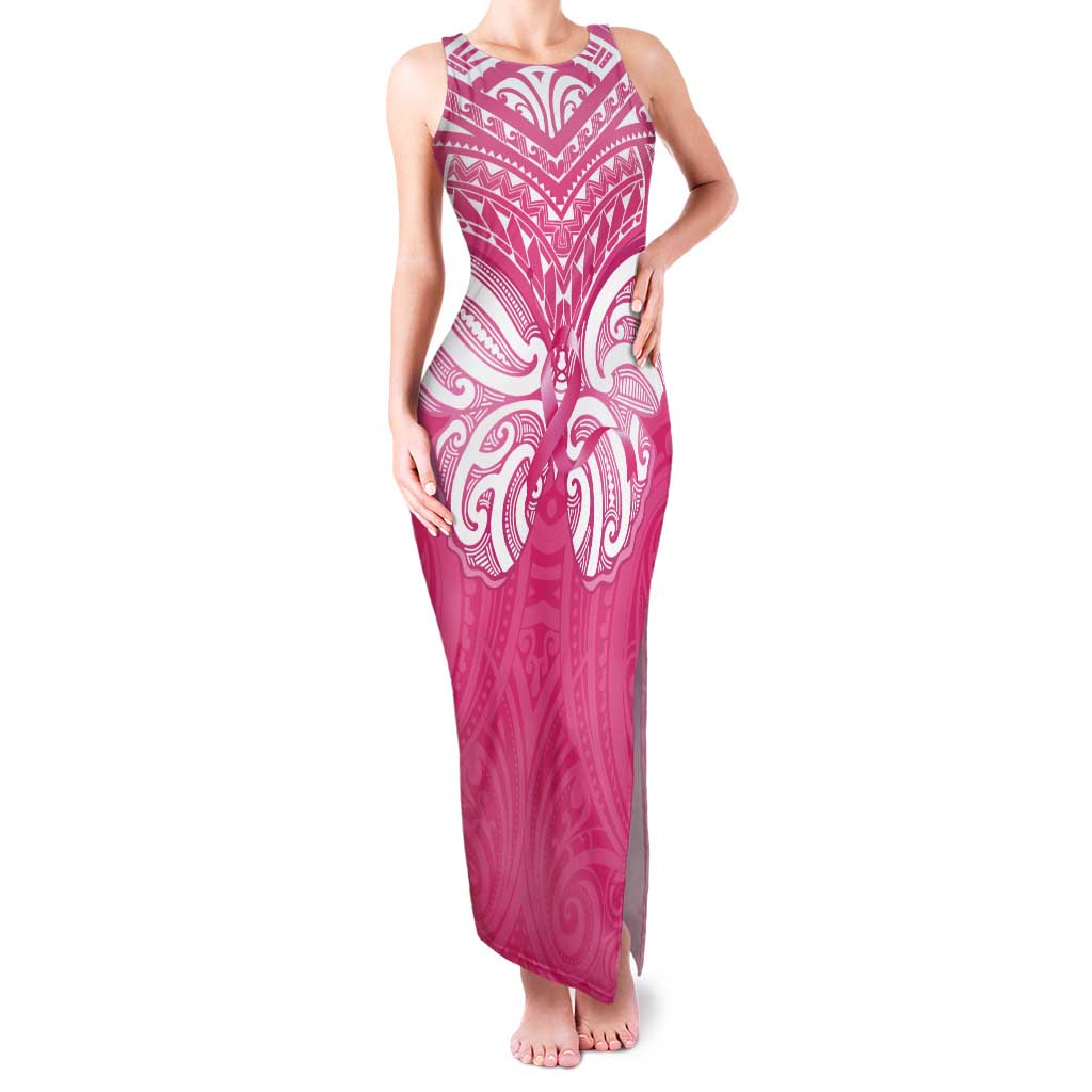 New Zealand Breast Cancer Awareness Tank Maxi Dress Maori Butterfly Pink Ribbon - Aussie Hoodie