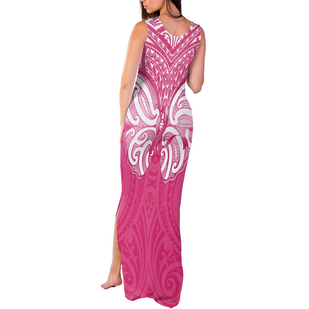 New Zealand Breast Cancer Awareness Tank Maxi Dress Maori Butterfly Pink Ribbon - Aussie Hoodie