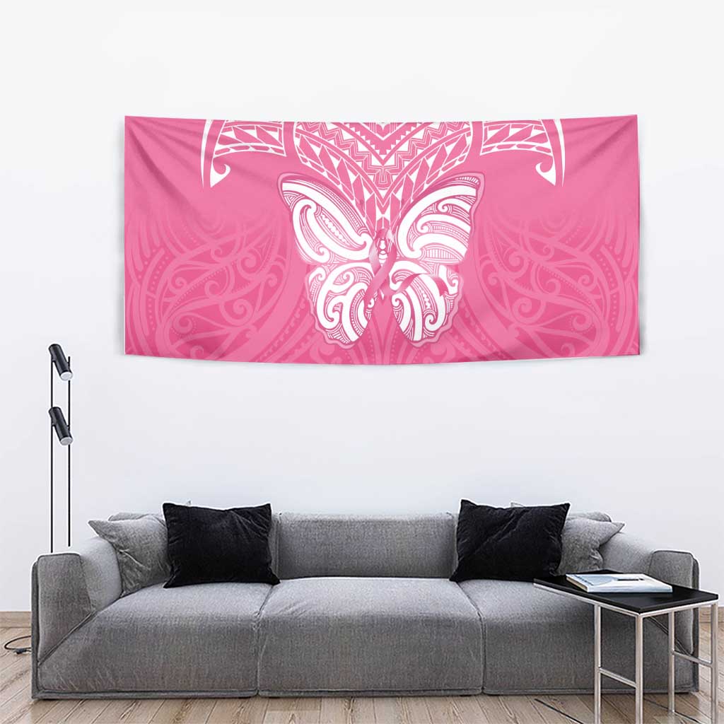 New Zealand Breast Cancer Awareness Tapestry Maori Butterfly Pink Ribbon - Aussie Hoodie