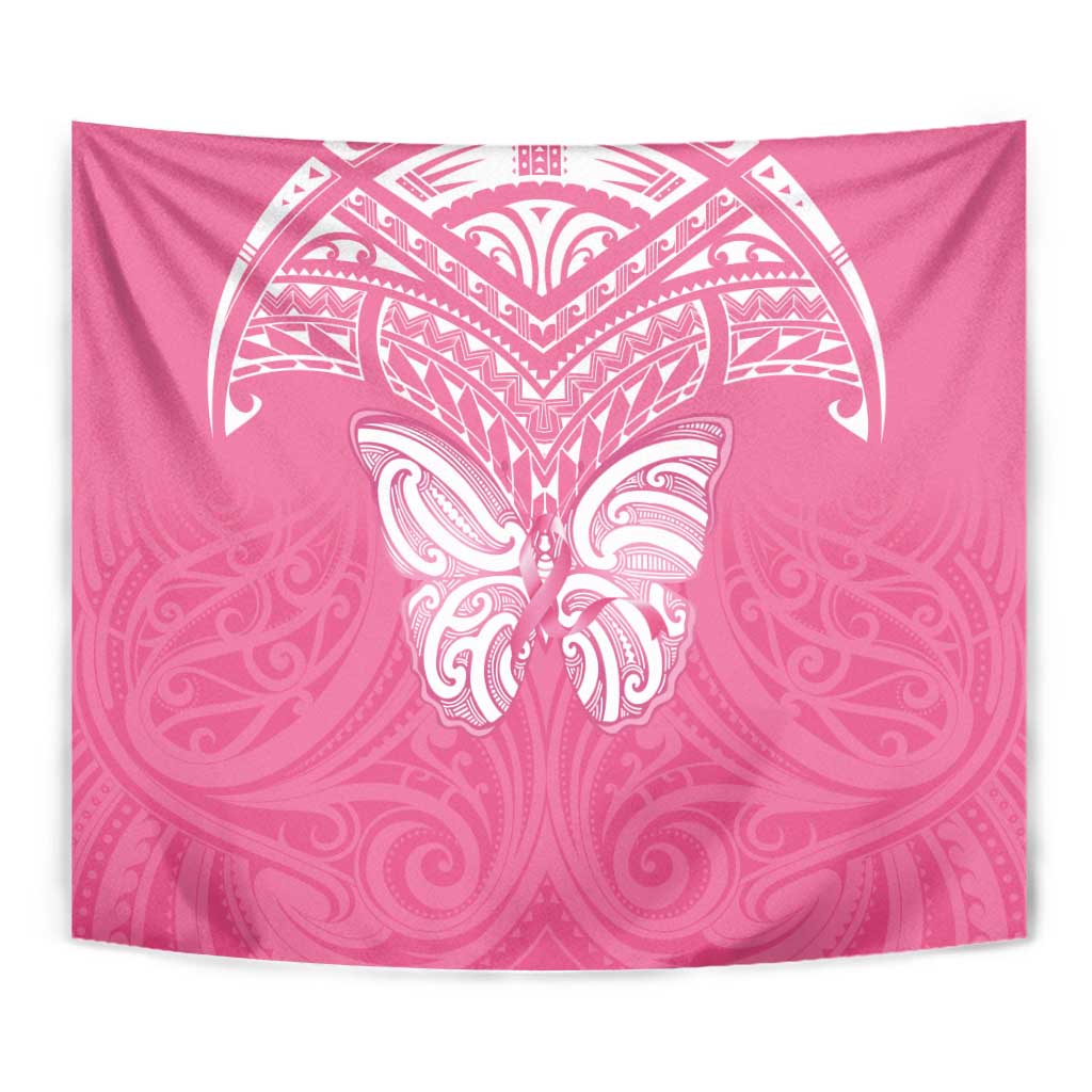 New Zealand Breast Cancer Awareness Tapestry Maori Butterfly Pink Ribbon - Aussie Hoodie