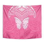 New Zealand Breast Cancer Awareness Tapestry Maori Butterfly Pink Ribbon - Aussie Hoodie
