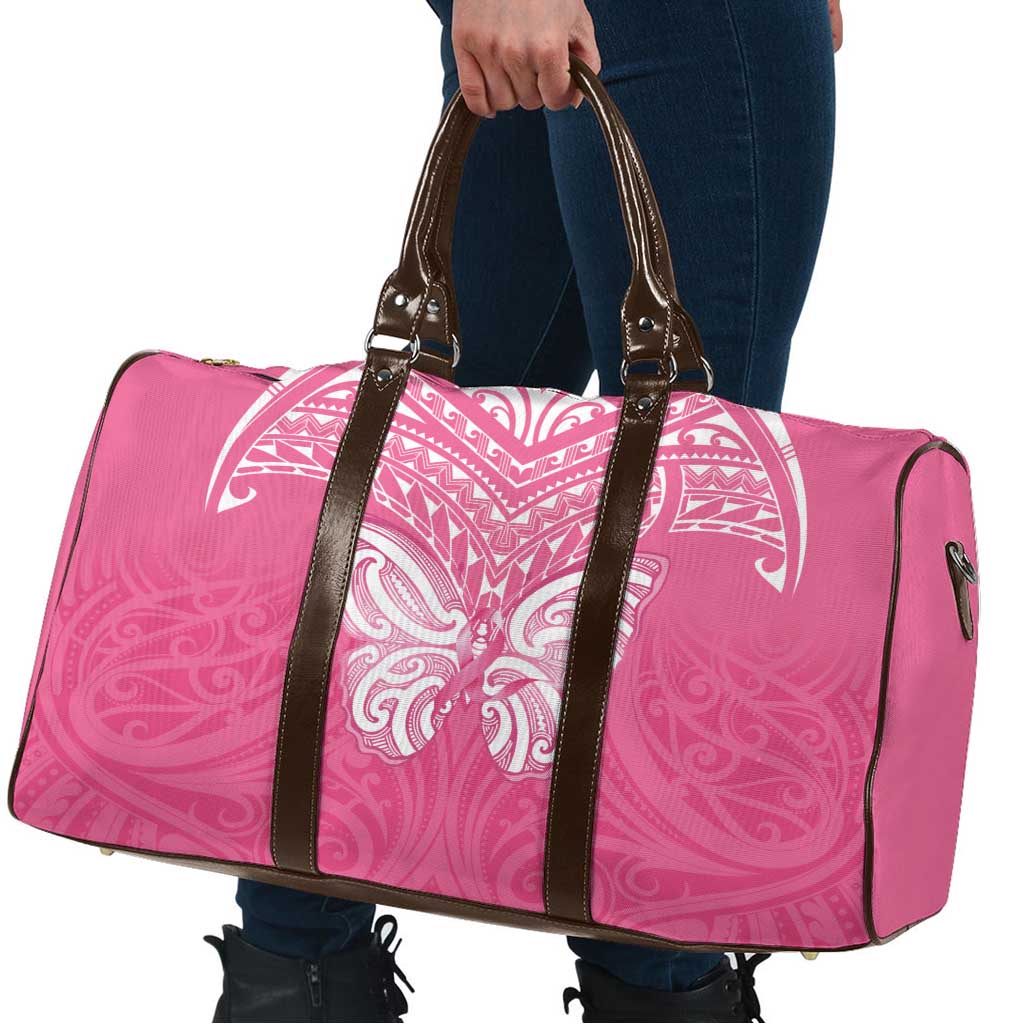 New Zealand Breast Cancer Awareness Travel Bag Maori Butterfly Pink Ribbon - Aussie Hoodie