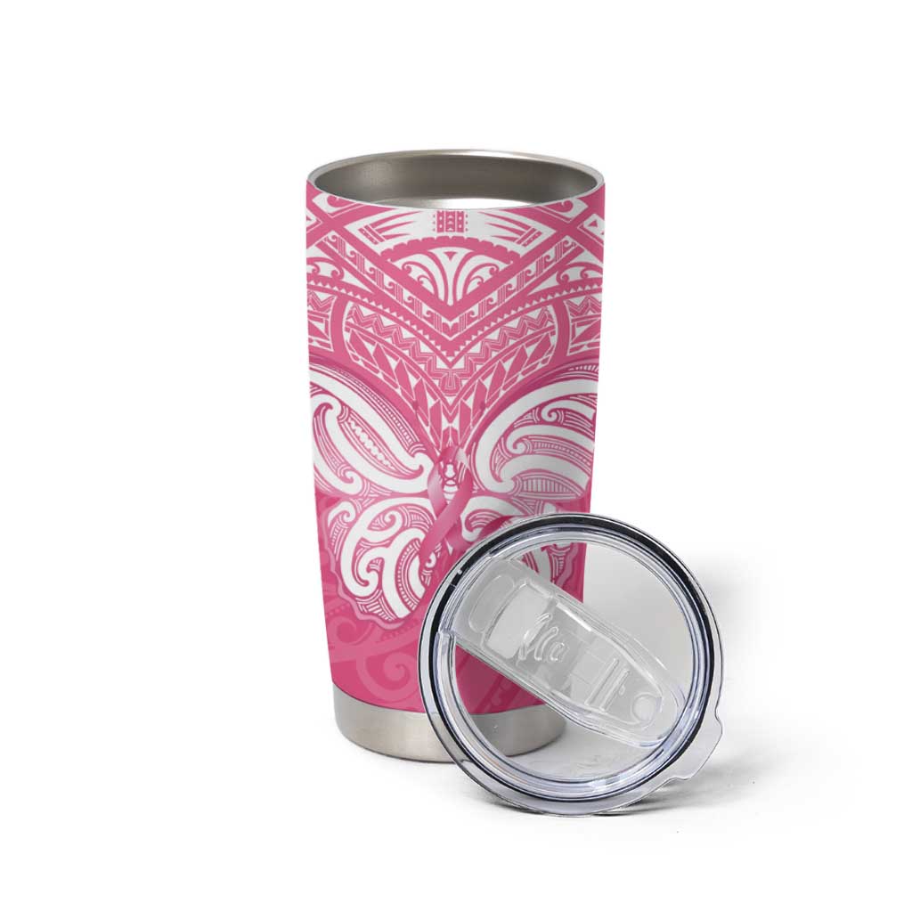 New Zealand Breast Cancer Awareness Tumbler Cup Maori Butterfly Pink Ribbon - Aussie Hoodie
