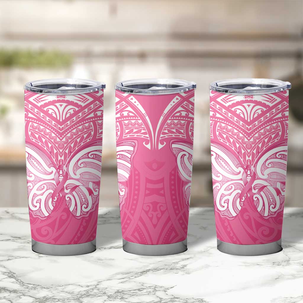 New Zealand Breast Cancer Awareness Tumbler Cup Maori Butterfly Pink Ribbon - Aussie Hoodie