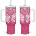 New Zealand Breast Cancer Awareness Tumbler With Handle Maori Butterfly Pink Ribbon - Aussie Hoodie