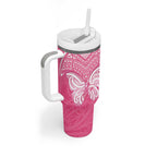 New Zealand Breast Cancer Awareness Tumbler With Handle Maori Butterfly Pink Ribbon - Aussie Hoodie