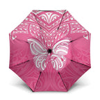New Zealand Breast Cancer Awareness Umbrella Maori Butterfly Pink Ribbon - Aussie Hoodie
