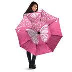 New Zealand Breast Cancer Awareness Umbrella Maori Butterfly Pink Ribbon - Aussie Hoodie