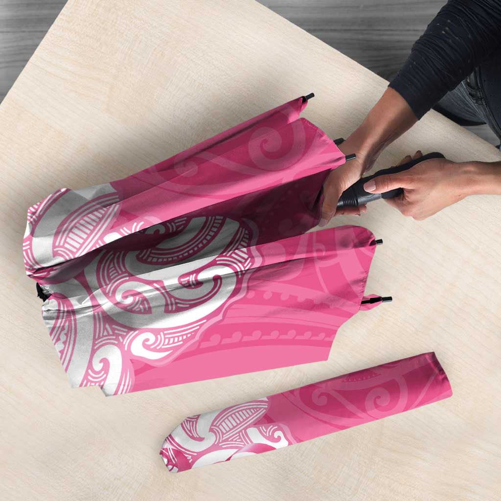 New Zealand Breast Cancer Awareness Umbrella Maori Butterfly Pink Ribbon - Aussie Hoodie