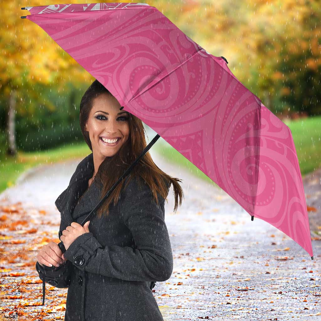 New Zealand Breast Cancer Awareness Umbrella Maori Butterfly Pink Ribbon - Aussie Hoodie