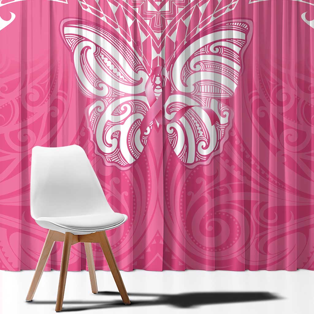 New Zealand Breast Cancer Awareness Window Curtain Maori Butterfly Pink Ribbon - Aussie Hoodie
