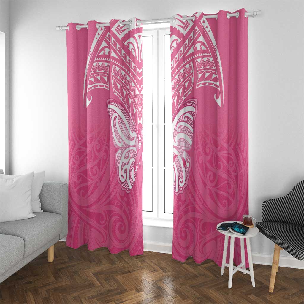 New Zealand Breast Cancer Awareness Window Curtain Maori Butterfly Pink Ribbon - Aussie Hoodie