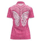 New Zealand Breast Cancer Awareness Women Polo Shirt Maori Butterfly Pink Ribbon - Aussie Hoodie