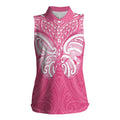 New Zealand Breast Cancer Awareness Women Sleeveless Polo Shirt Maori Butterfly Pink Ribbon - Aussie Hoodie