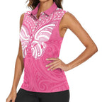 New Zealand Breast Cancer Awareness Women Sleeveless Polo Shirt Maori Butterfly Pink Ribbon - Aussie Hoodie