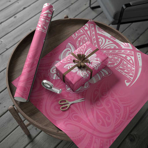 New Zealand Breast Cancer Awareness Wrapping Paper Maori Butterfly Pink Ribbon - Aussie Hoodie