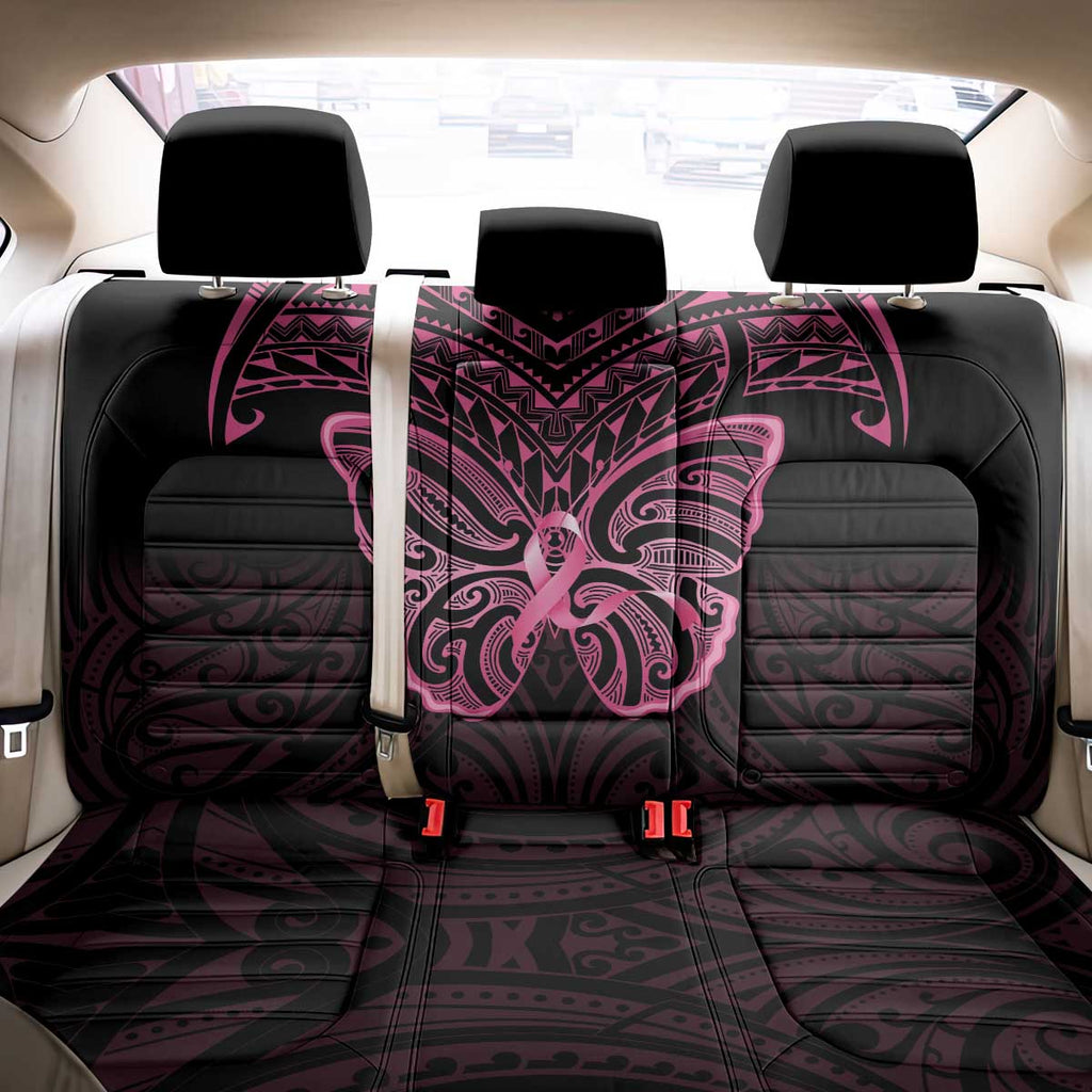 New Zealand Breast Cancer Awareness Back Car Seat Cover Maori Butterfly Pink Ribbon Black Version - Aussie Hoodie