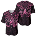 New Zealand Breast Cancer Awareness Baseball Jersey Maori Butterfly Pink Ribbon Black Version - Aussie Hoodie